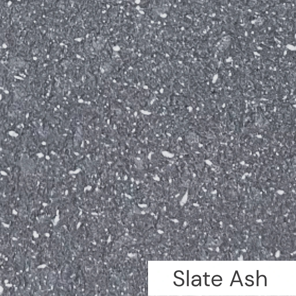 Micro-cement paint finishing on furniture and coffee table in slate ash