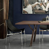 Stride Dining Chair Chrome Leg Saddle Leather Curved Black