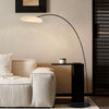 Arc-shaped Steel Floor Lamp Black with LED Shade 