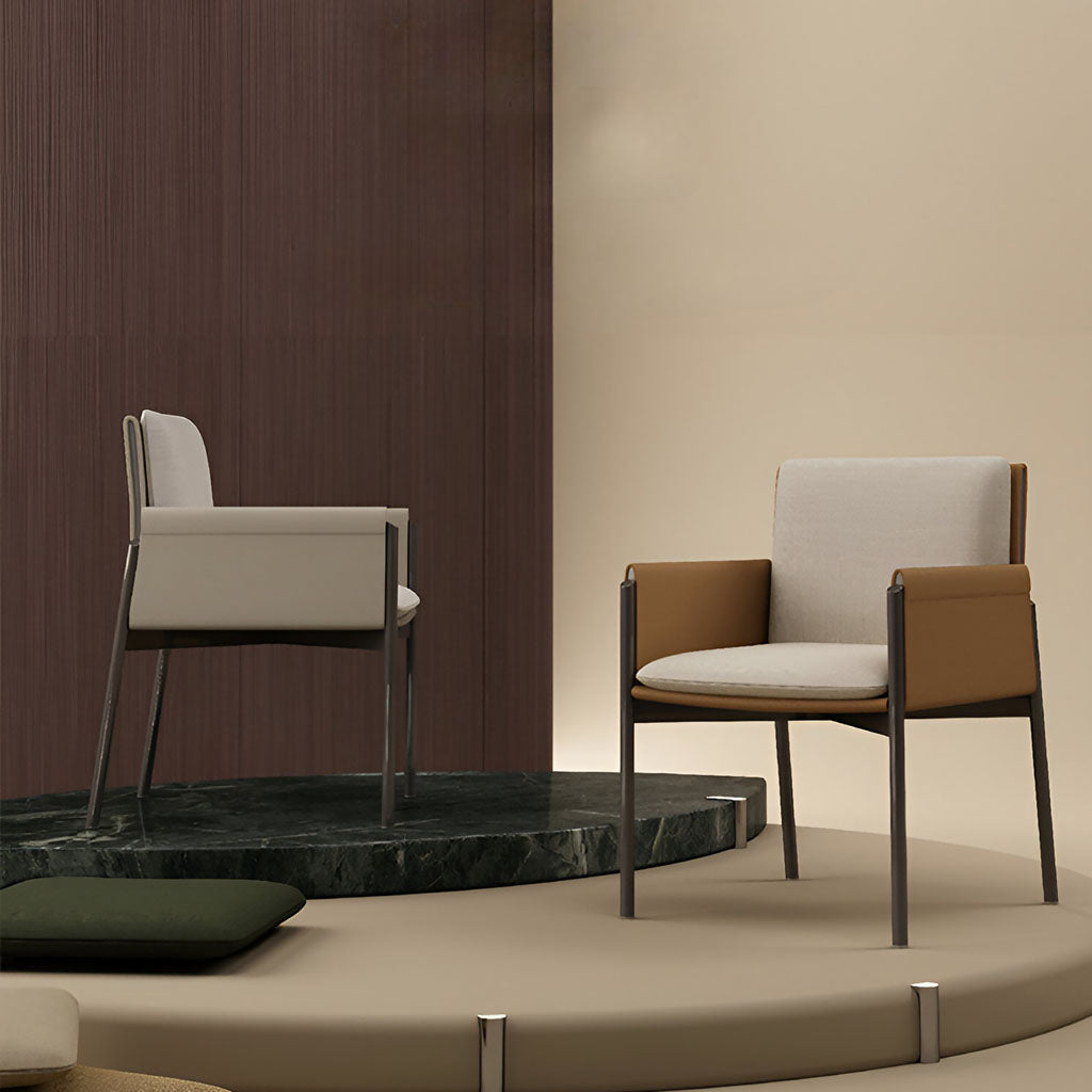 SANS contemporary highend brown leatherette dining chair cushion seat 
