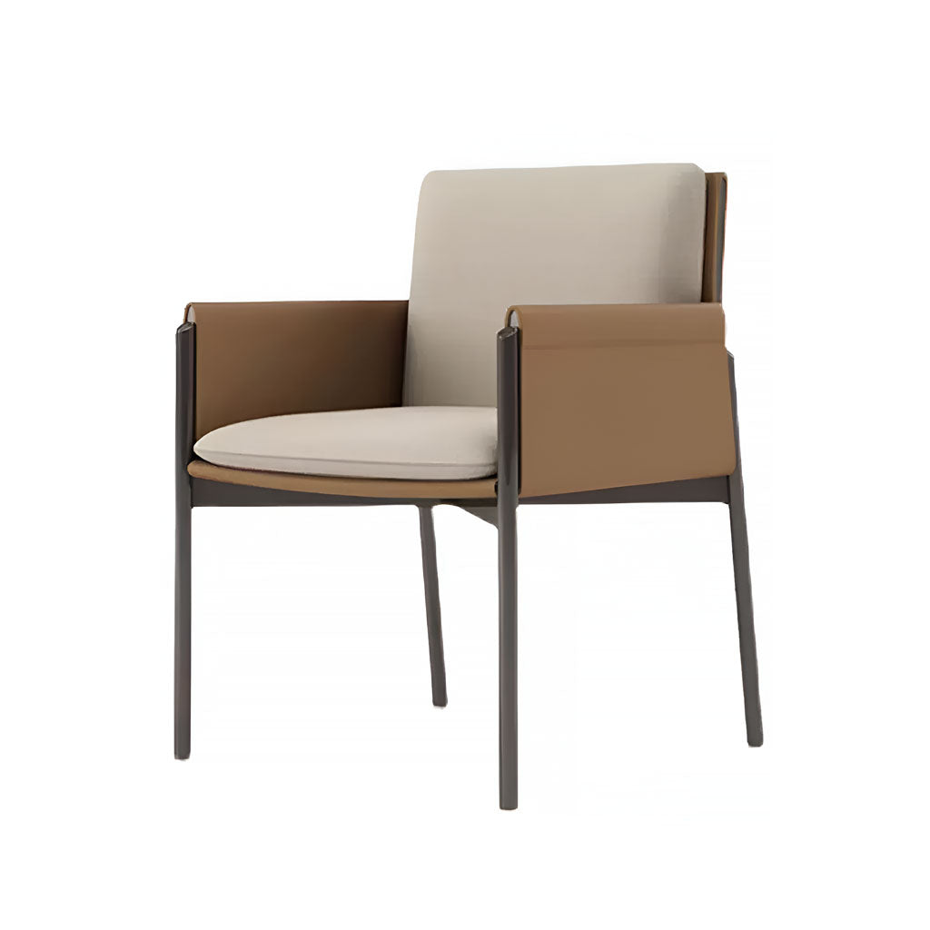 SANS contemporary brown leatherette dining chair cushion seat 