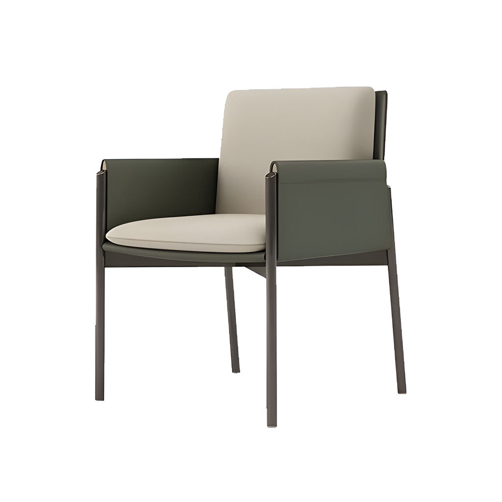 SANS Dining Chair Green with Cream Linen Cushion