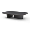 Contemporary Solid Wood Coffee Table Black Living Room Asymmetrical Leg