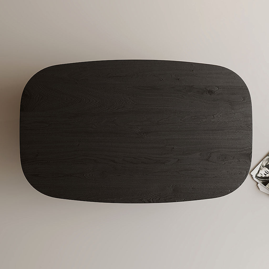 Tobi Wooden Coffee Table TopContemporary Solid Wood Coffee Table Black Living Room Top