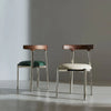 Travo Dining Chair Black Mud Green Durable chrome coated steel frame