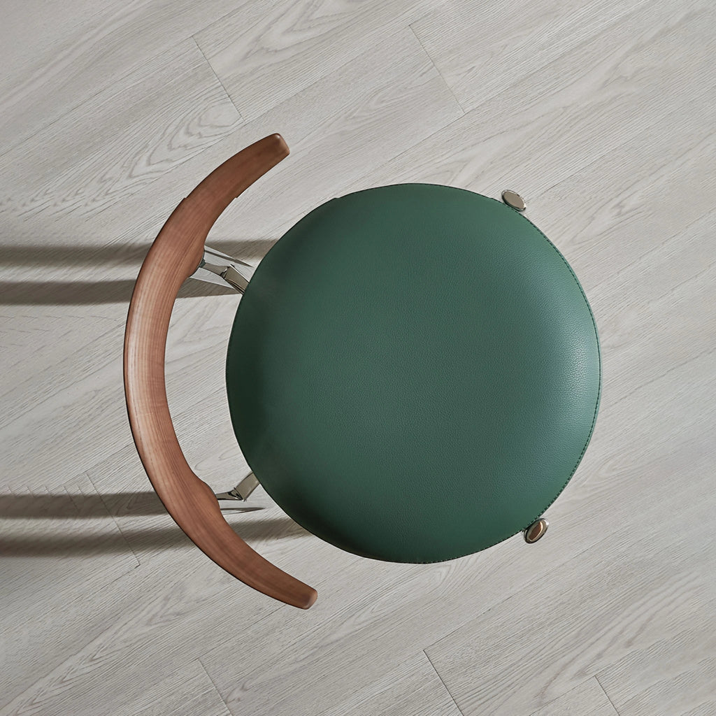 Travo Dining Chair Mud Green Genuine Leather Urban Industrial Chic design language