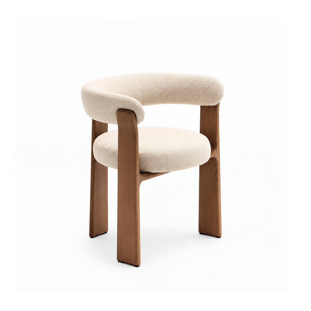 VORU Dining Armchair Walnut curved back dining chair Japandi wooden Solid