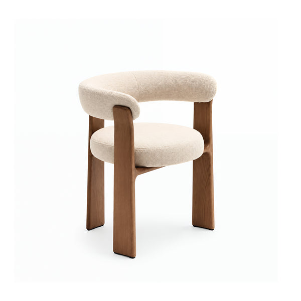 VORU Dining Armchair Walnut curved back dining chair Japandi wooden Solid