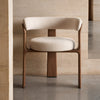 VORU Dining Armchair Walnut curved back dining chair