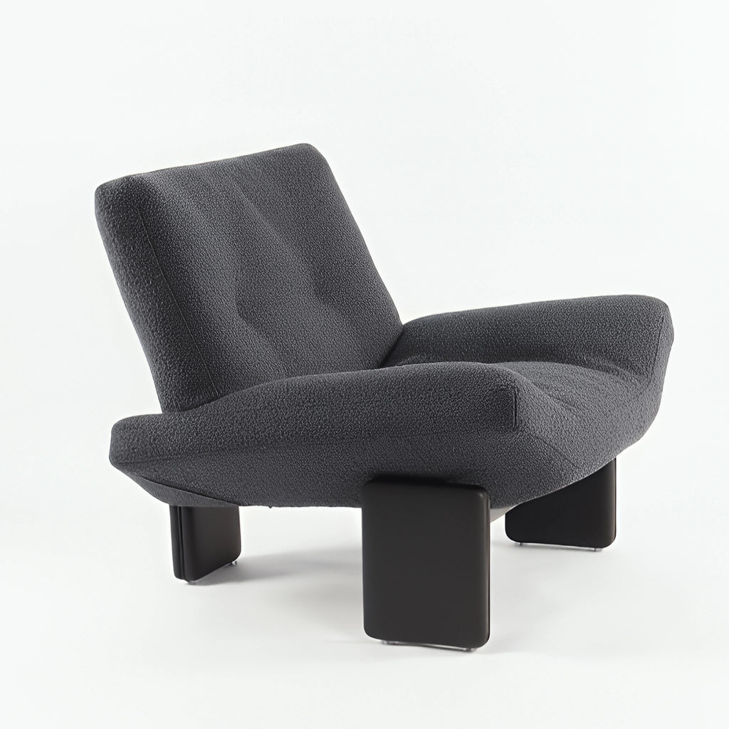 Varenne Lounge Chair Velvet Living Grey Leisure Chair