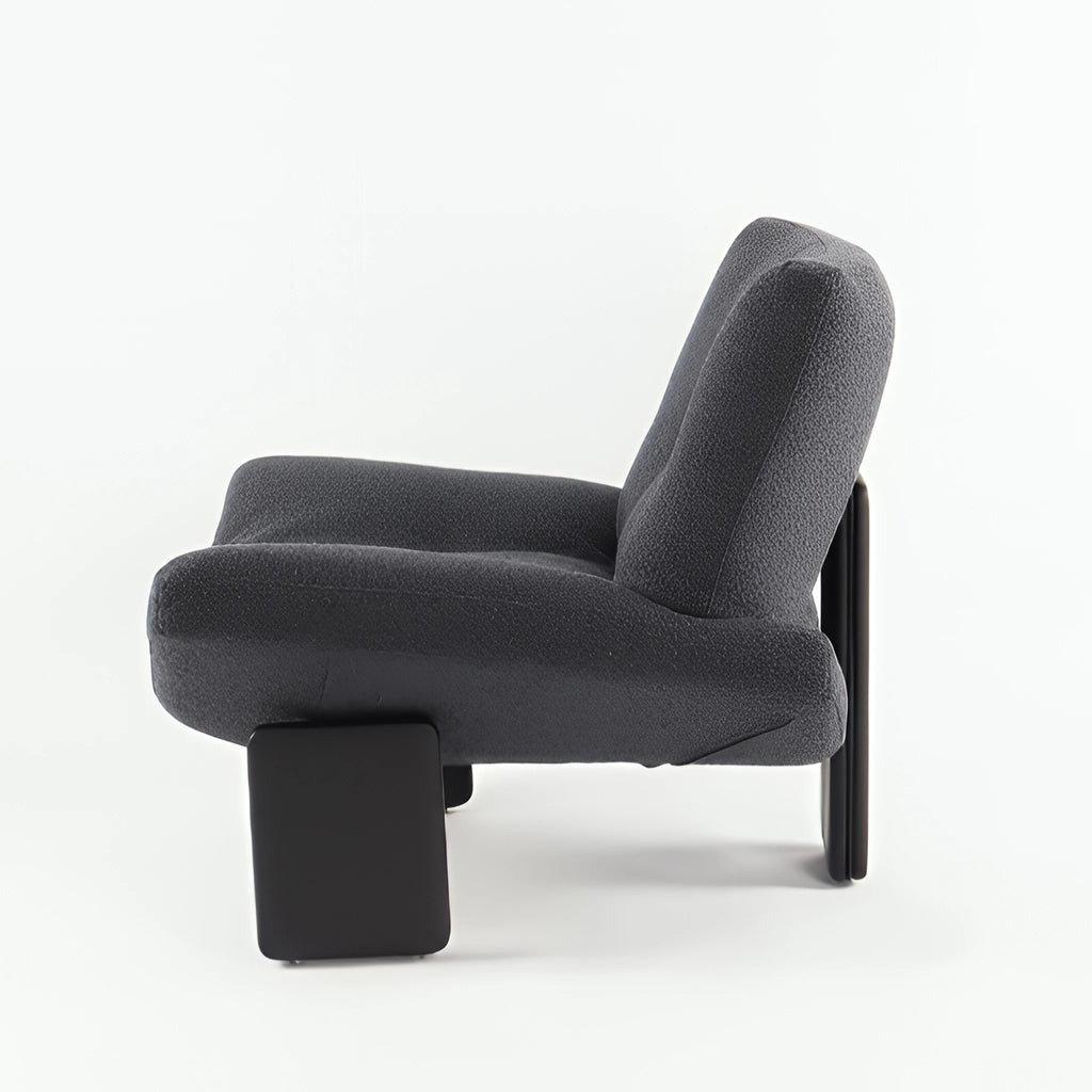 Varenne Lounge Chair Velvet Living Grey Side
