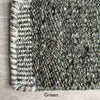 Close-Up of Hand-woven Versanti Wool Rug in Green