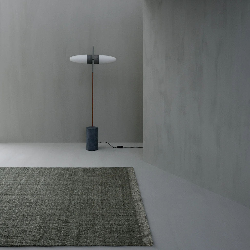 Hand-woven Versanti Wool Rug in Green Interior Shot