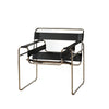 Voss Armchair Pu Leather Black Geometrc Design Sleek Tubular Lines