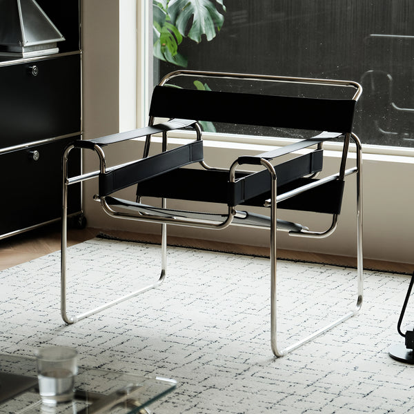 Voss Armchair Pu Leather Black Modern Lifestyle