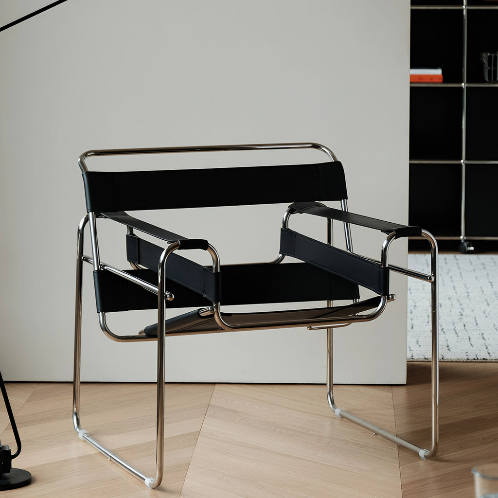 Voss Armchair Pu Leather White Geometrc Design Lifestyle