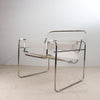 Voss Armchair Pu Leather White Geometrc Design