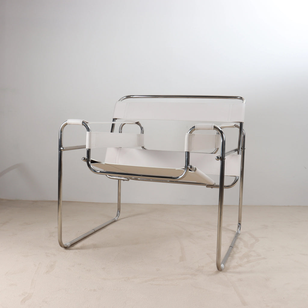 Voss Armchair Pu Leather White Minimal