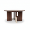 Wooden round dining table with four modern legs