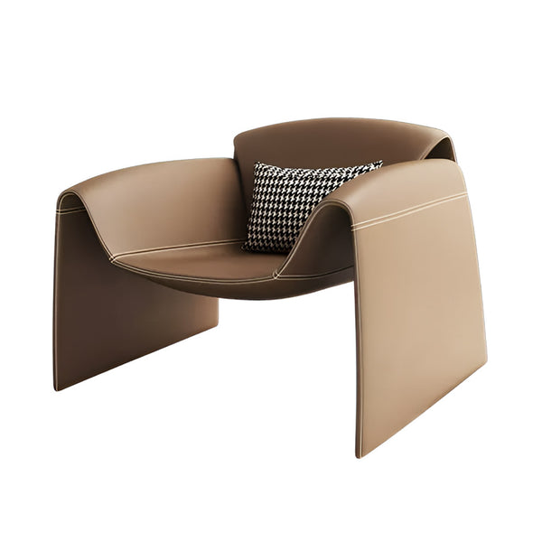 WAYNE Armchair Brown Leather Contemporary Lounge