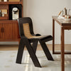 Weaver Dining Chair Black Minimal Cane Curved Back