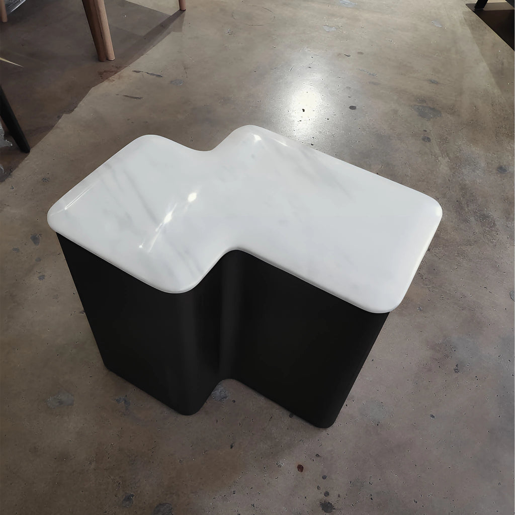 Zeno Marble Side Table Z Form Bold Geometry