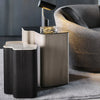 Zeno Marble Side Table Z Form Inspired Architectuaral Character