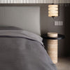 Cylindrical Travertine Base and Circular Steel Tray Top Coffee Table Nest Bedroom Nightstand