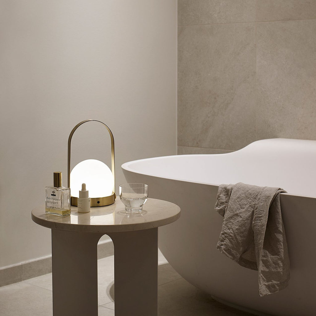 ANDROGYNE SIDE TABLE WHITE MARBLE LIFESTYLE BATHROOM