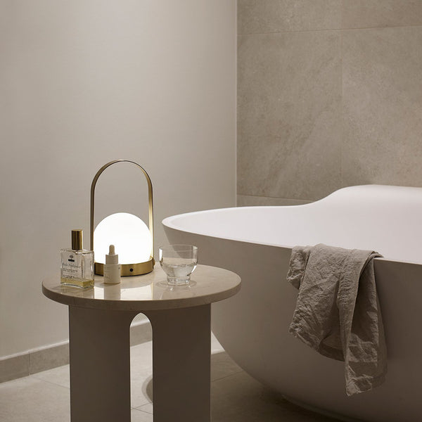 ANDROGYNE SIDE TABLE WHITE MARBLE LIFESTYLE BATHROOM