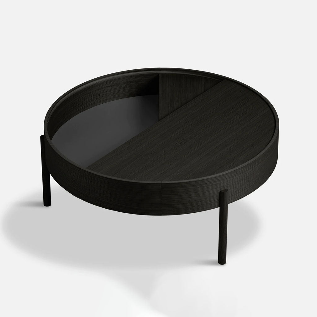 ARC Coffee Table Oak Wood Black