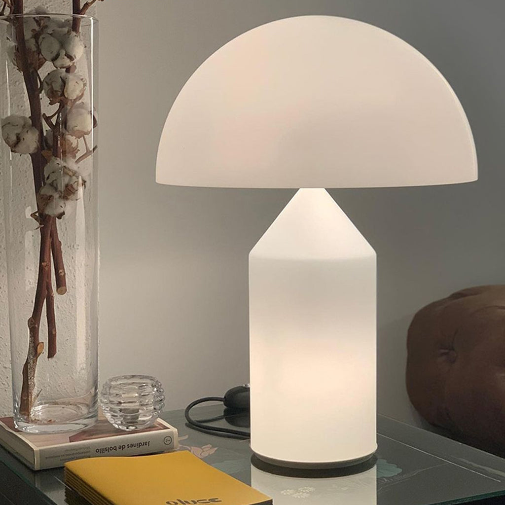 Atollo Table Lamp White Frosted Glass Shade