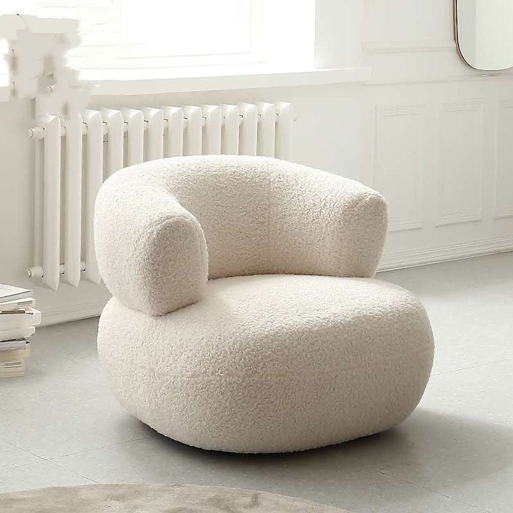 White Boucle Armchair Sofa