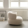 White Boucle Armchair Sofa