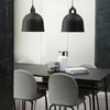Bell Pendant Light Matt Black Dining Pair