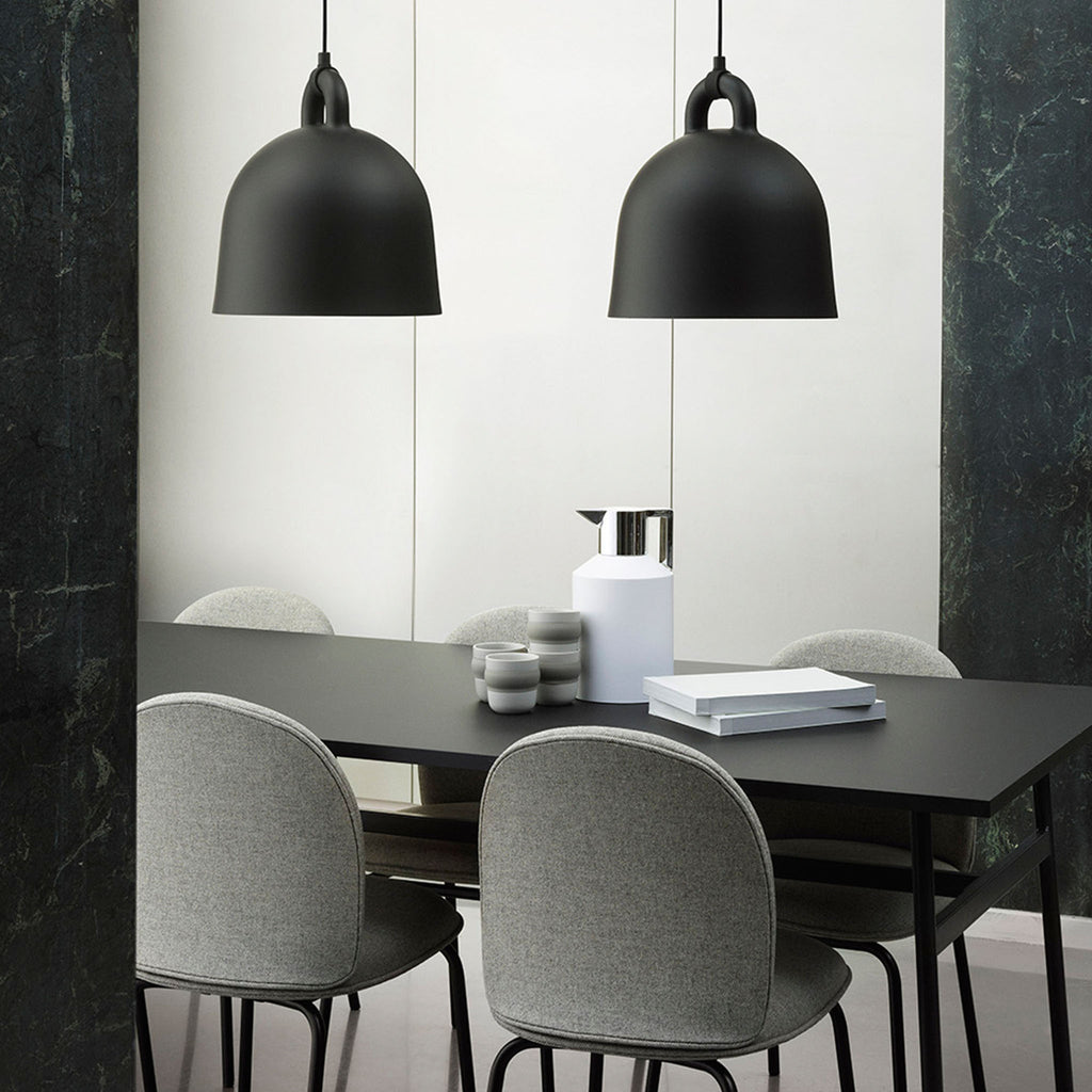 Bell Pendant Light Matt Black Dining Pair