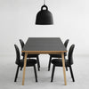 Bell Pendant Light Matt Black Dining Set
