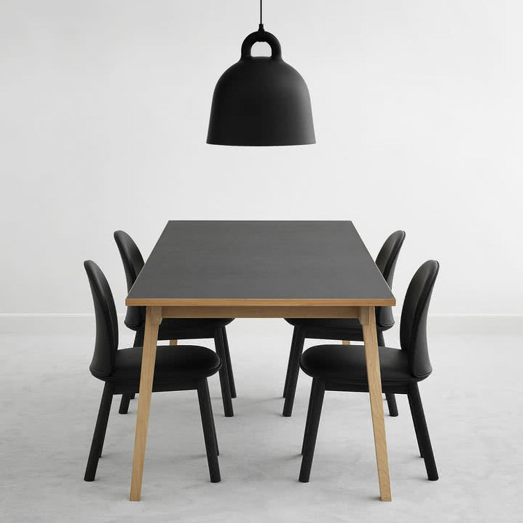 Bell Pendant Light Matt Black Dining Set