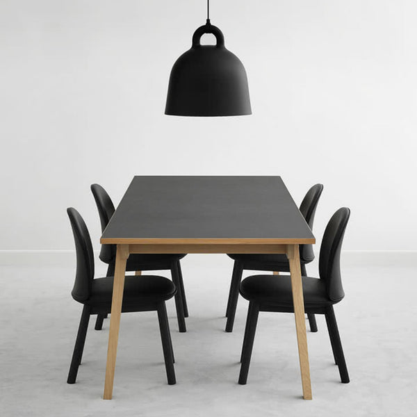 Bell Pendant Light Matt Black Dining Set