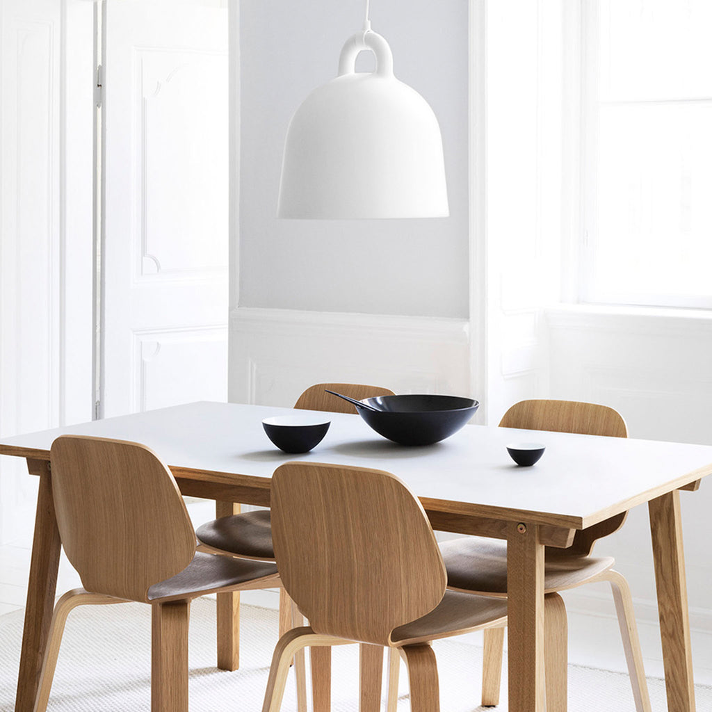 Bell Pendant Light Matt White Dining Single