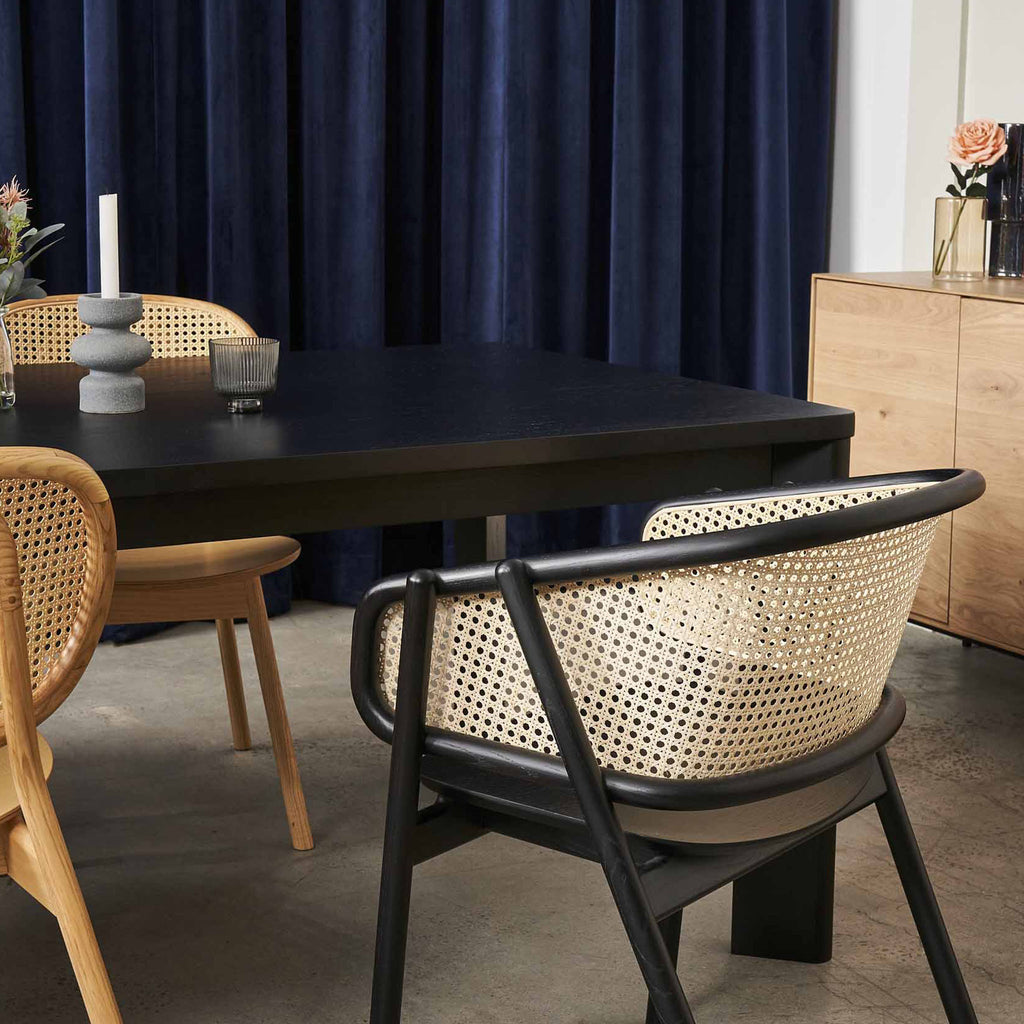 CANE 2201 Dining Wood Armchair Black Closeup