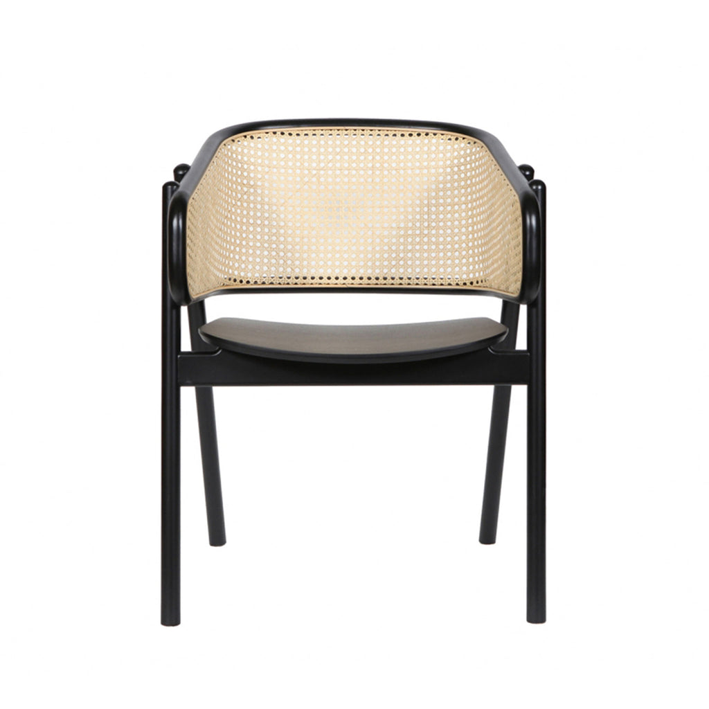 CANE 2201 Dining Wood Armchair Black Front