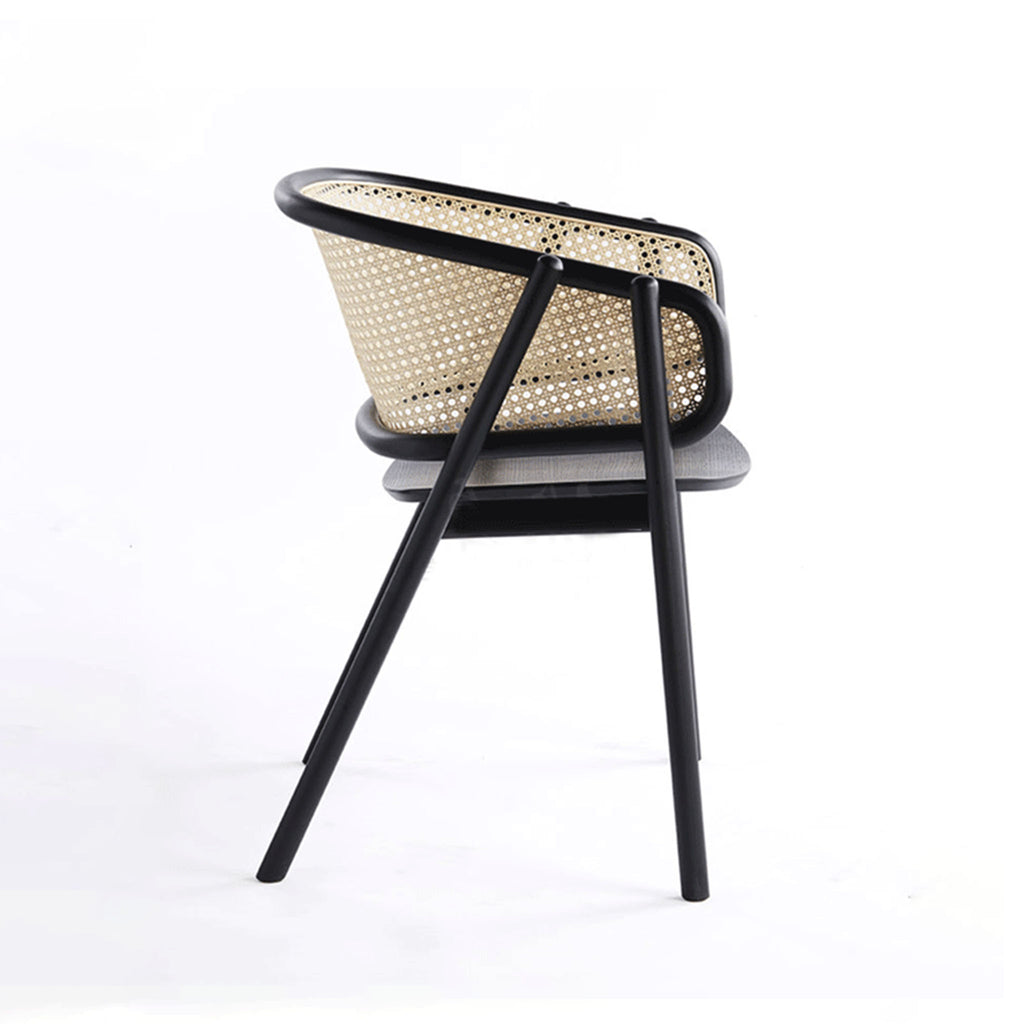 CANE  2201 Dining Wood Armchair Black Side
