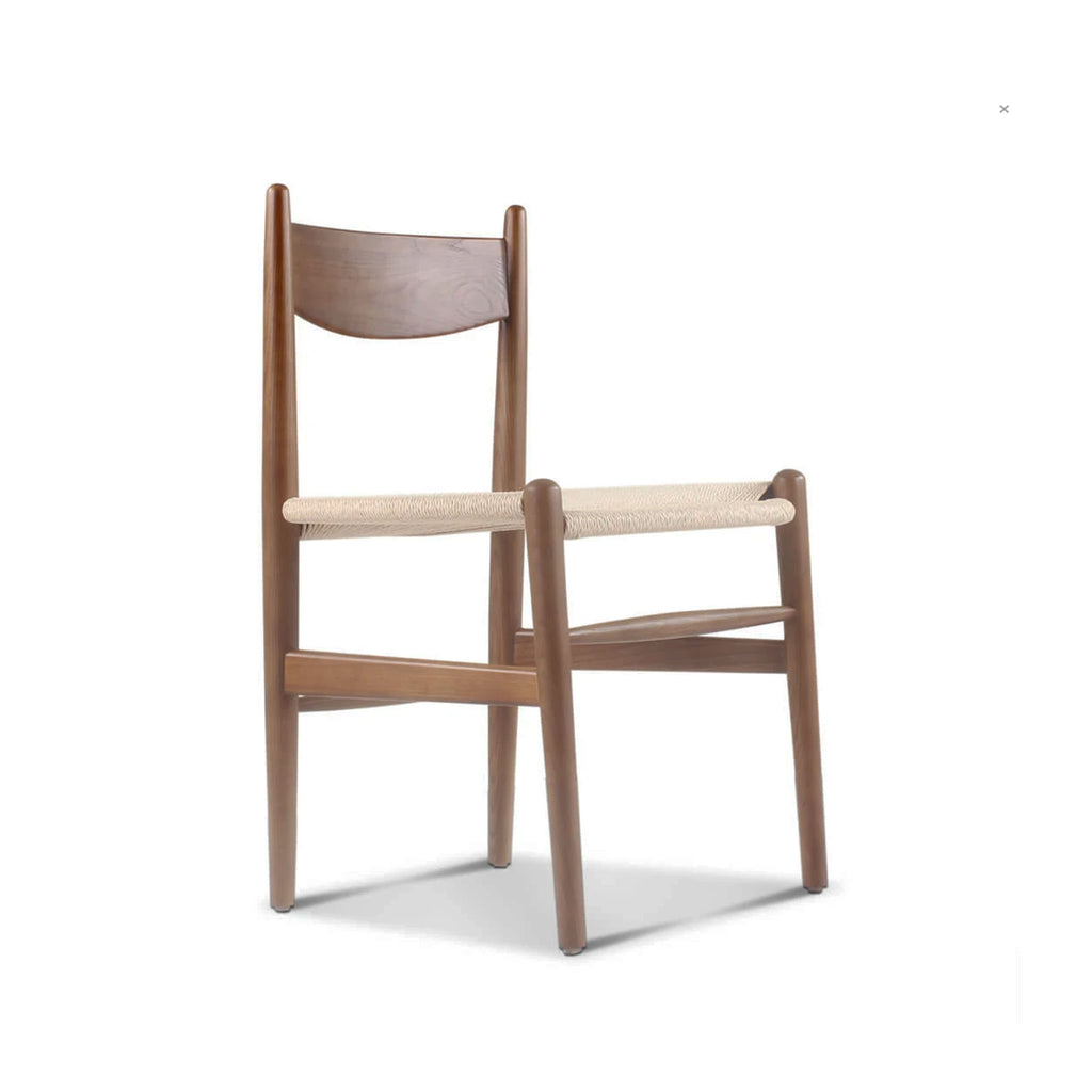 Solid Wood Dining Chair in Paper Cord Walnut
