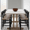 Wooden Dining Chair with Paper Cord Seat Curved Back Rest Black Dining Set