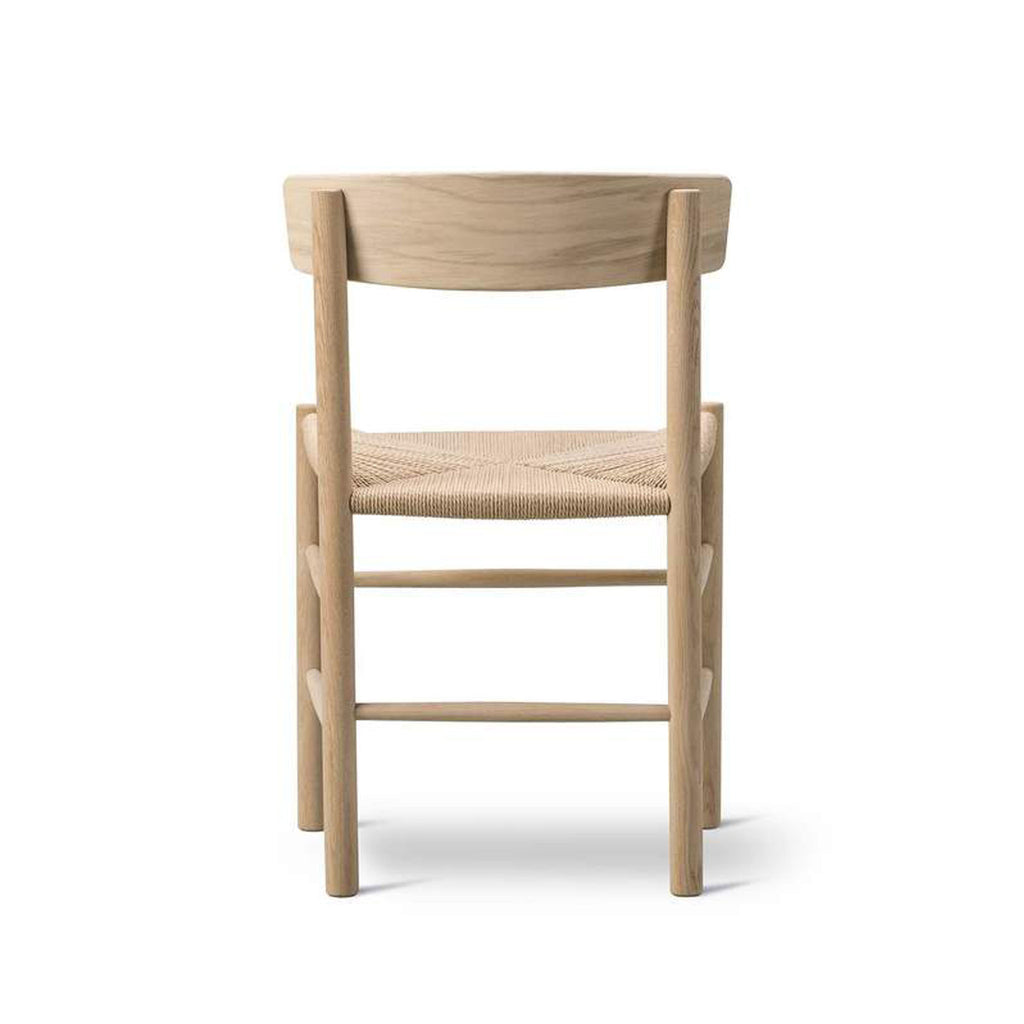 Wooden Dining Chair with Paper Cord Seat Curved Back Rest