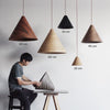 CONE Wooden Dining Pendant Light Natural Oak Black White Walnut