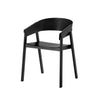 Curved Back Wooden Dining Chair for restaurants, homes, and offices Black