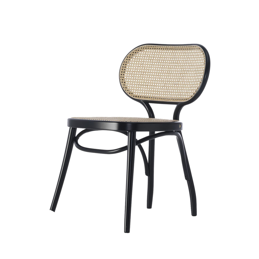 Cane 1101 Dining Chair Black Angled