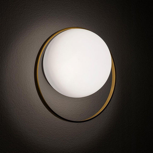 Circ Wall Light Gold Light On